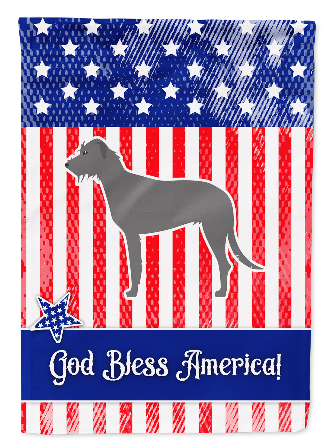 USA Patriotic Irish Wolfhound Flag Garden Size BB3303GF
