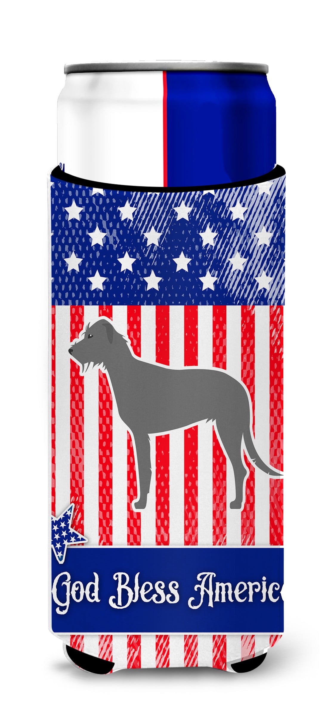 USA Patriotic Irish Wolfhound  Ultra Hugger for slim cans BB3303MUK