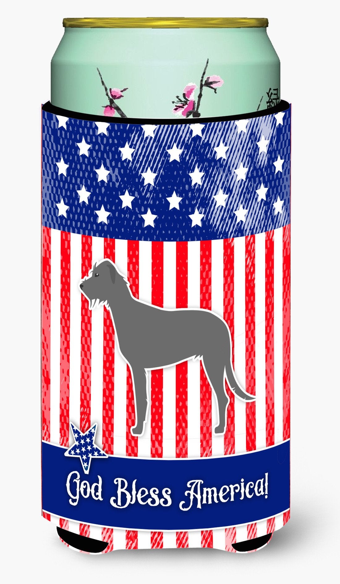 USA Patriotic Irish Wolfhound Tall Boy Beverage Insulator Hugger BB3303TBC by Caroline&#39;s Treasures