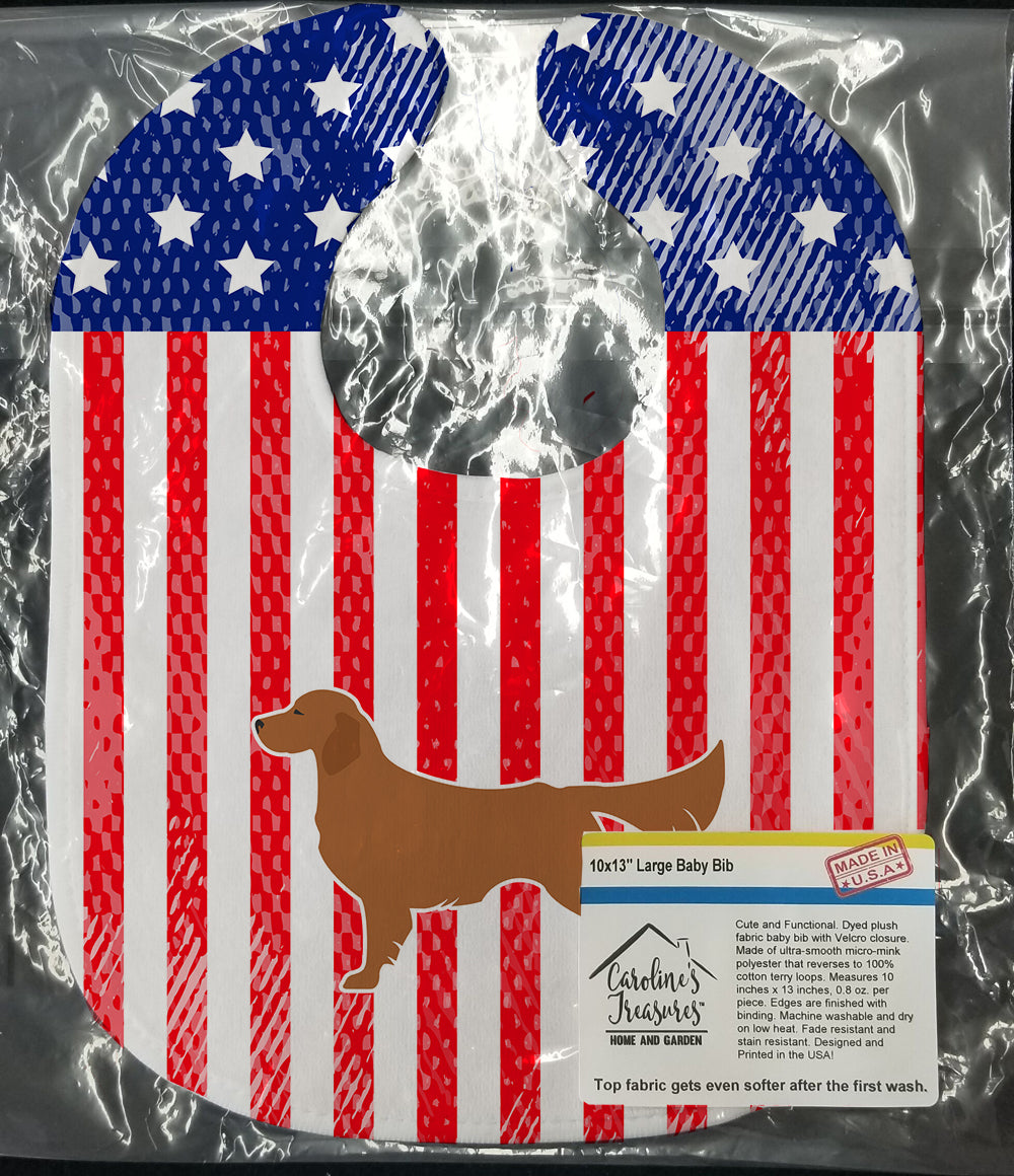 USA Patriotic Golden Retriever Baby Bib BB3304BIB - the-store.com