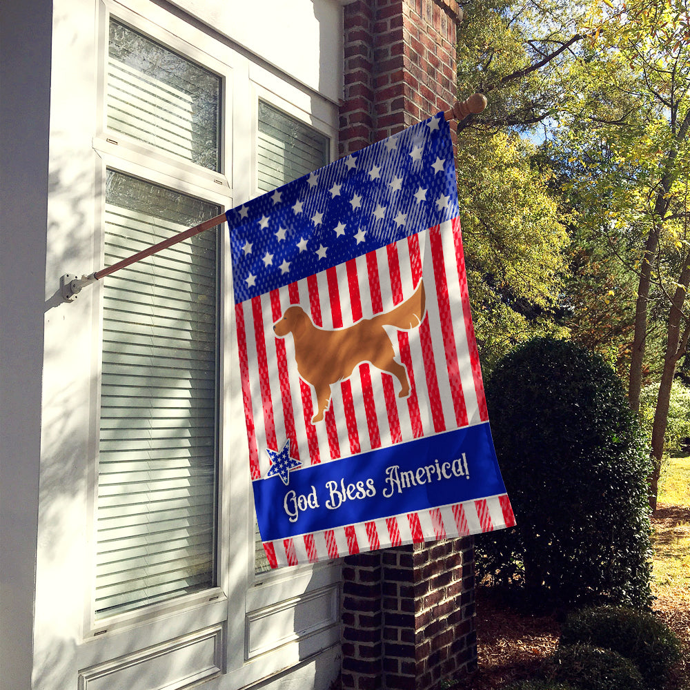 USA Patriotic Golden Retriever Flag Canvas House Size BB3304CHF