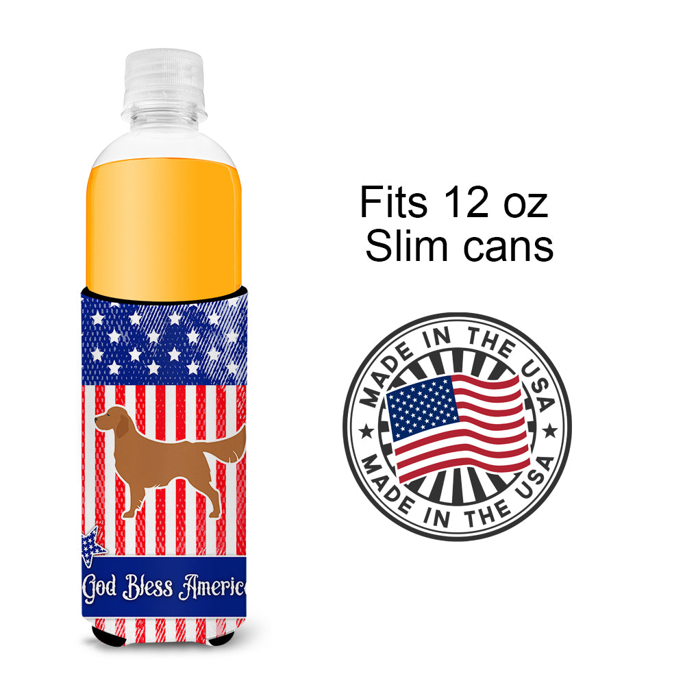 USA Patriotic Golden Retriever  Ultra Hugger for slim cans BB3304MUK  the-store.com.