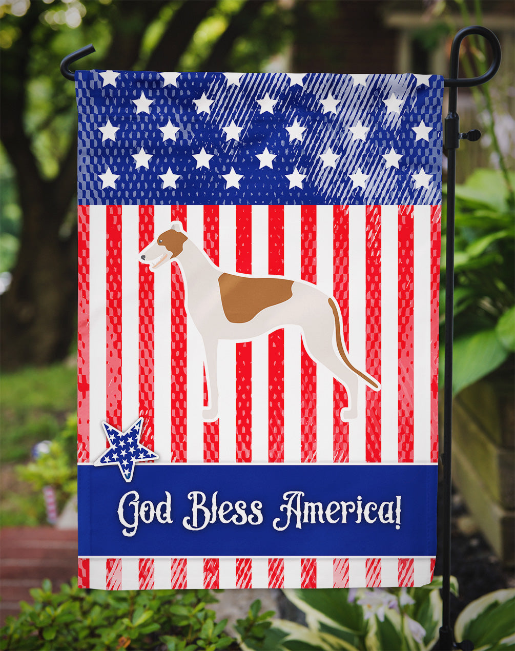 USA Patriotic Greyhound Flag Garden Size BB3305GF