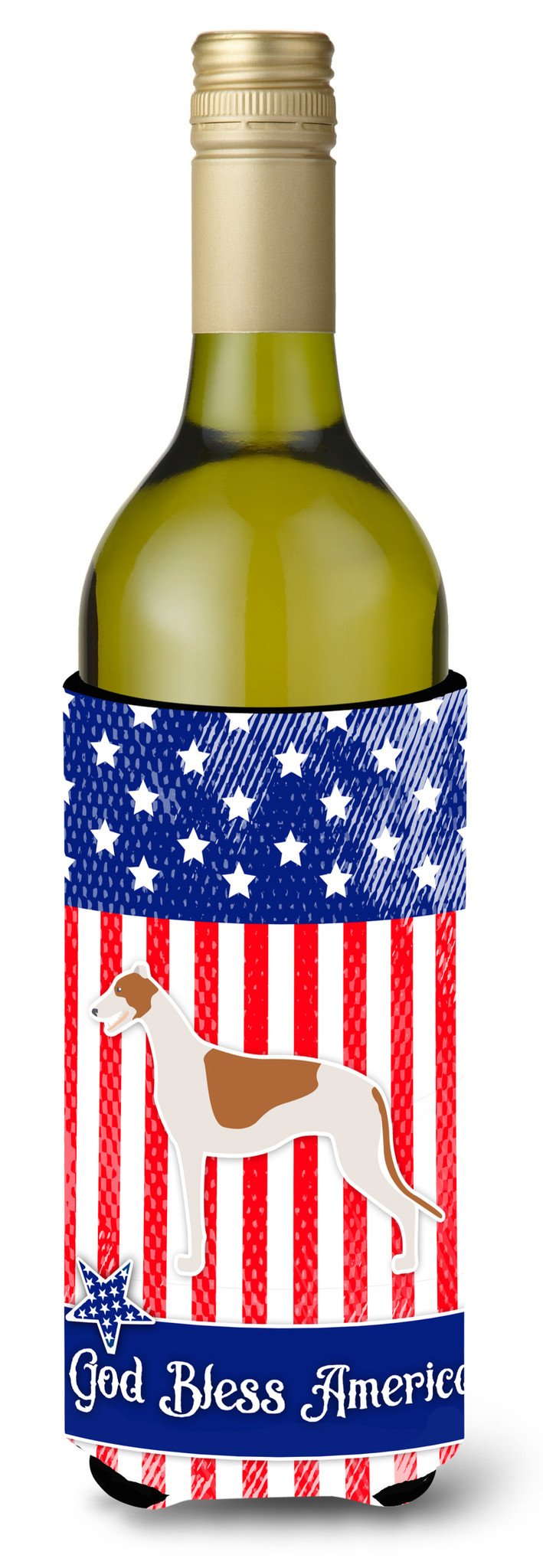 USA Patriotic Greyhound Wine Bottle Beverge Insulator Hugger BB3305LITERK by Caroline&#39;s Treasures