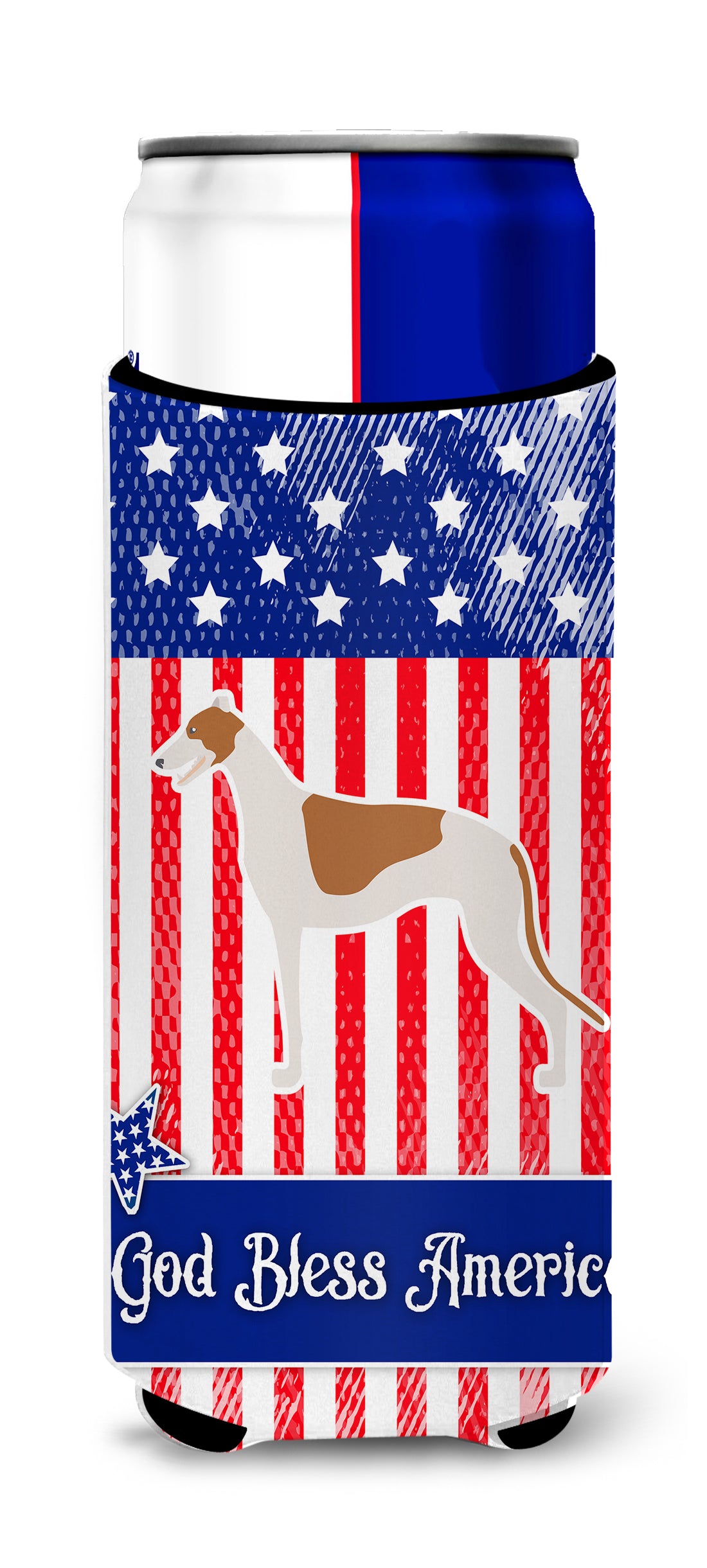 USA Patriotic Greyhound  Ultra Hugger for slim cans BB3305MUK