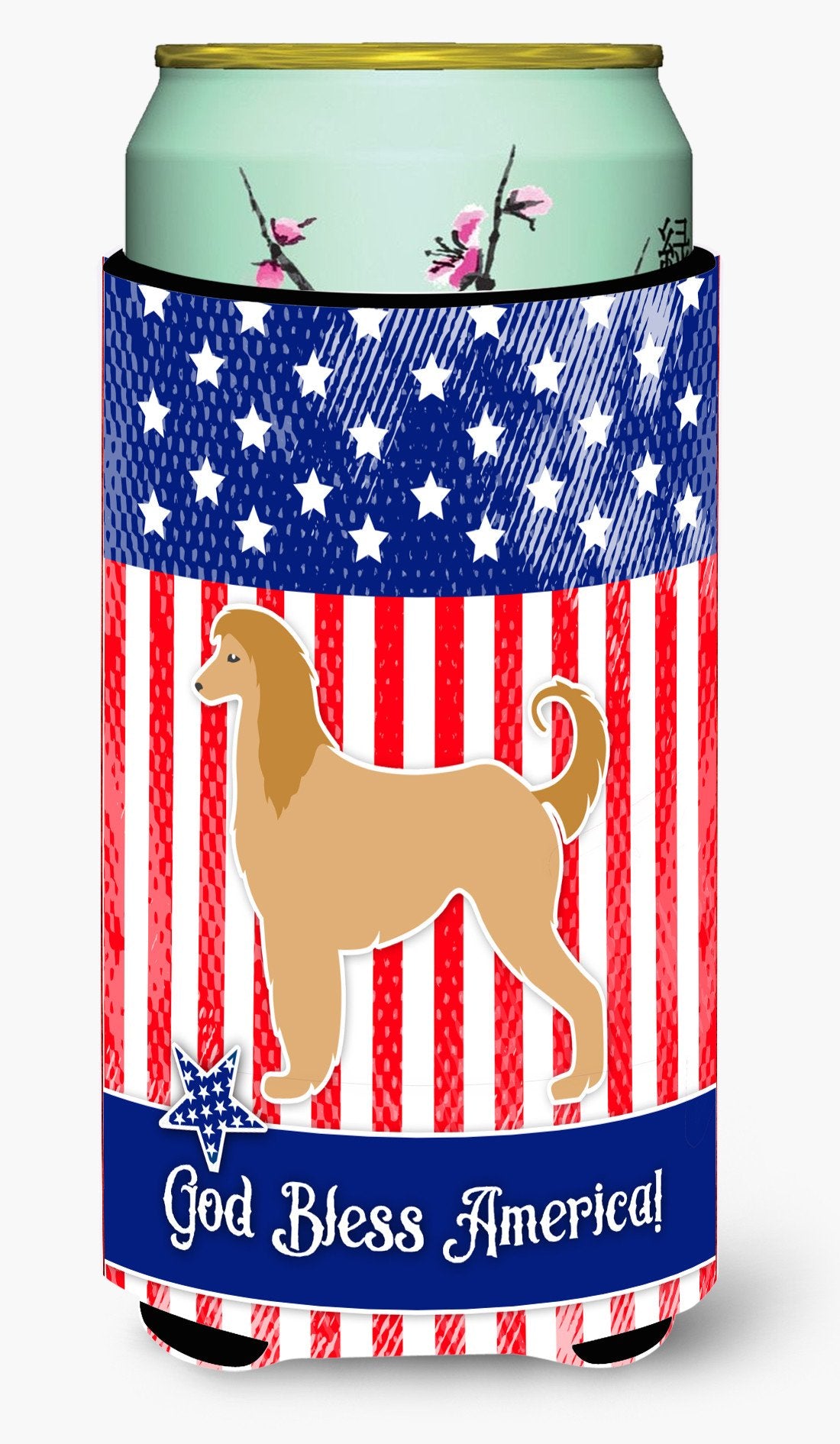 USA Patriotic Afghan Hound Tall Boy Beverage Insulator Hugger BB3306TBC by Caroline&#39;s Treasures