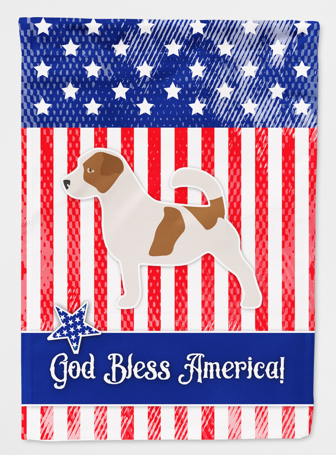 USA Patriotic Jack Russell Terrier Flag Canvas House Size BB3307CHF