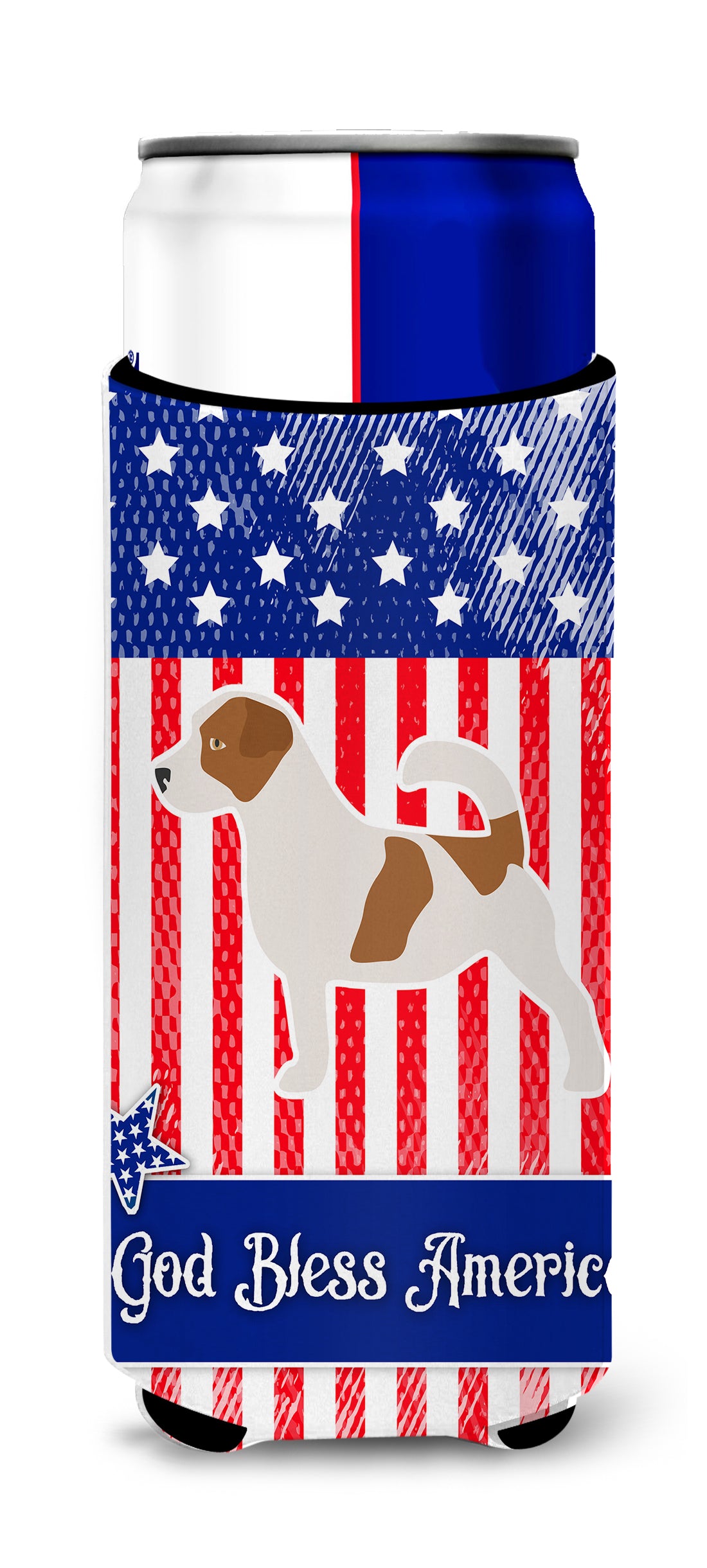 USA Patriotic Jack Russell Terrier  Ultra Hugger for slim cans BB3307MUK