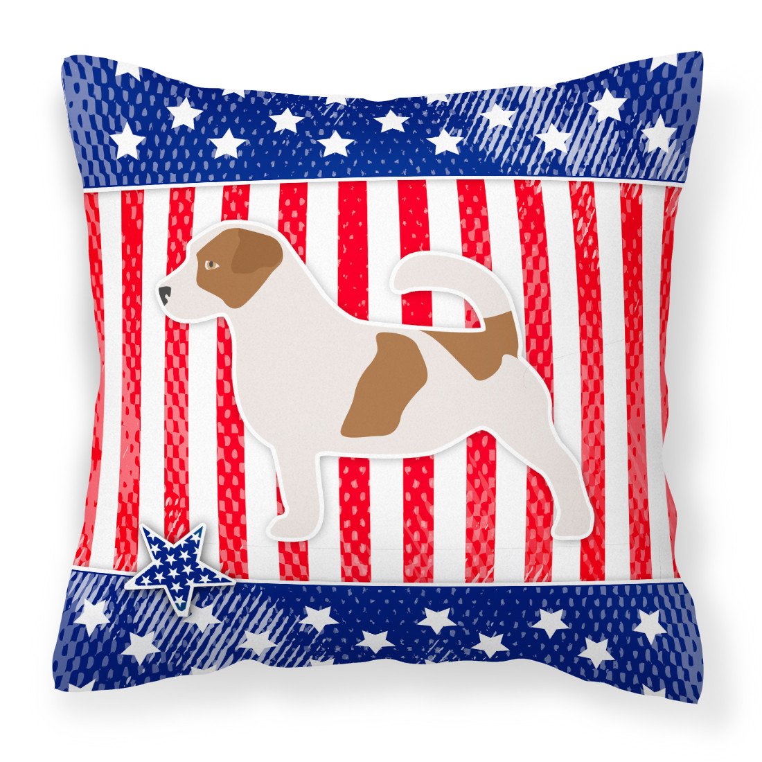 USA Patriotic Jack Russell Terrier Fabric Decorative Pillow BB3307PW1818 by Caroline's Treasures