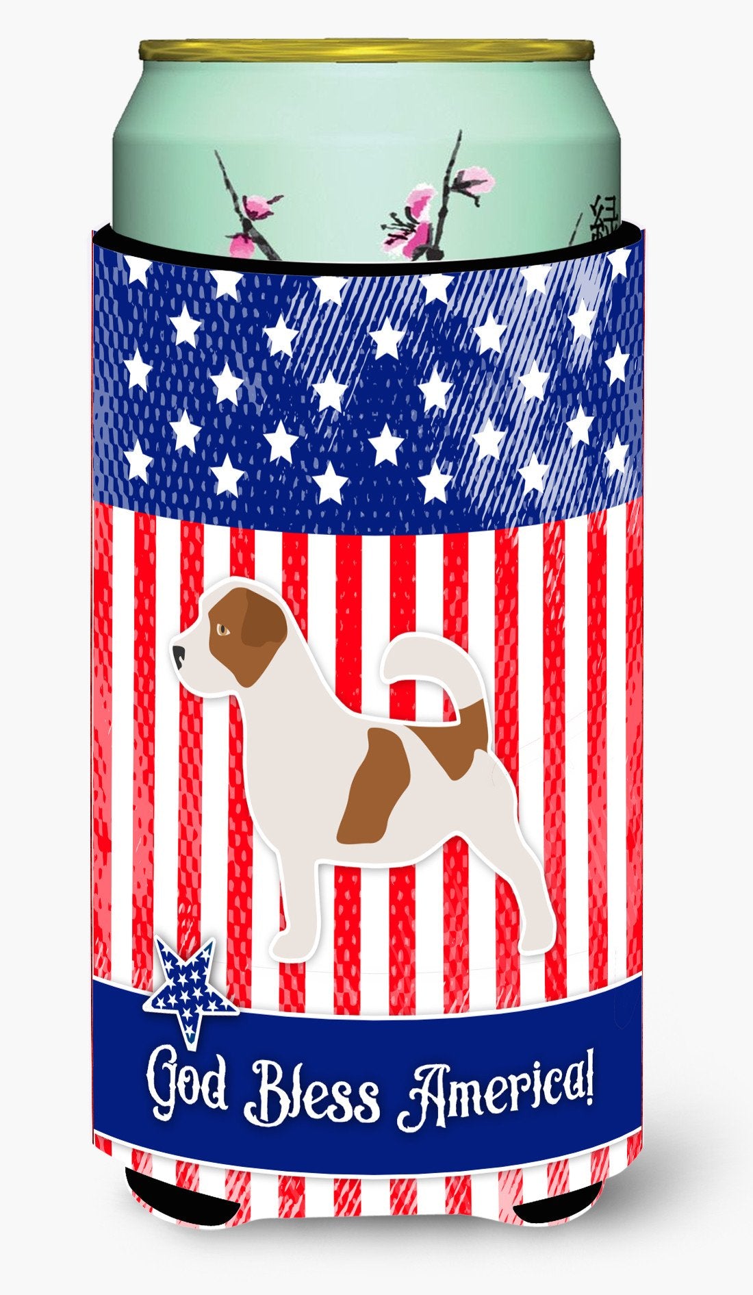 USA Patriotic Jack Russell Terrier Tall Boy Beverage Insulator Hugger BB3307TBC by Caroline&#39;s Treasures