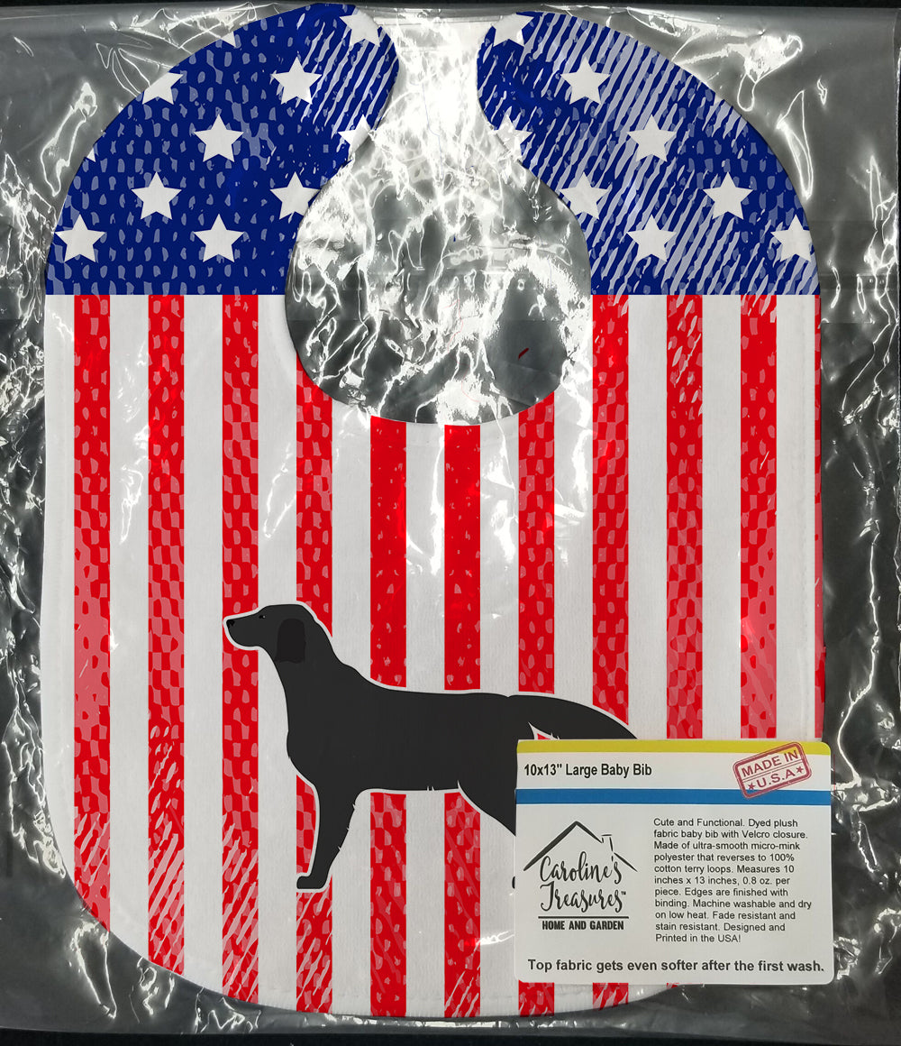 USA Patriotic Black Labrador Retriever Baby Bib BB3308BIB - the-store.com