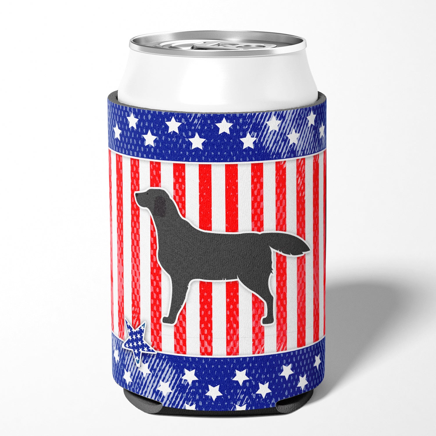 USA Patriotic Black Labrador Retriever Can or Bottle Hugger BB3308CC