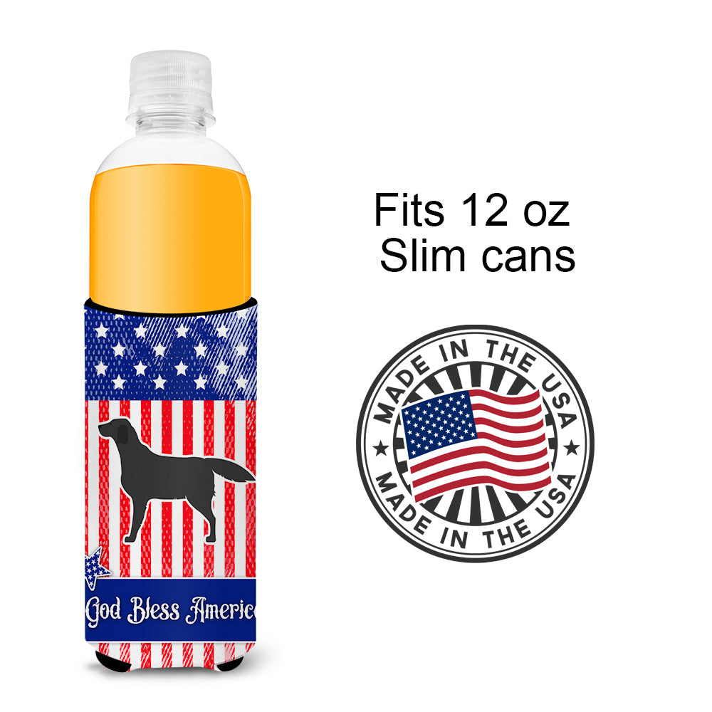 USA Patriotic Black Labrador Retriever  Ultra Hugger for slim cans BB3308MUK  the-store.com.