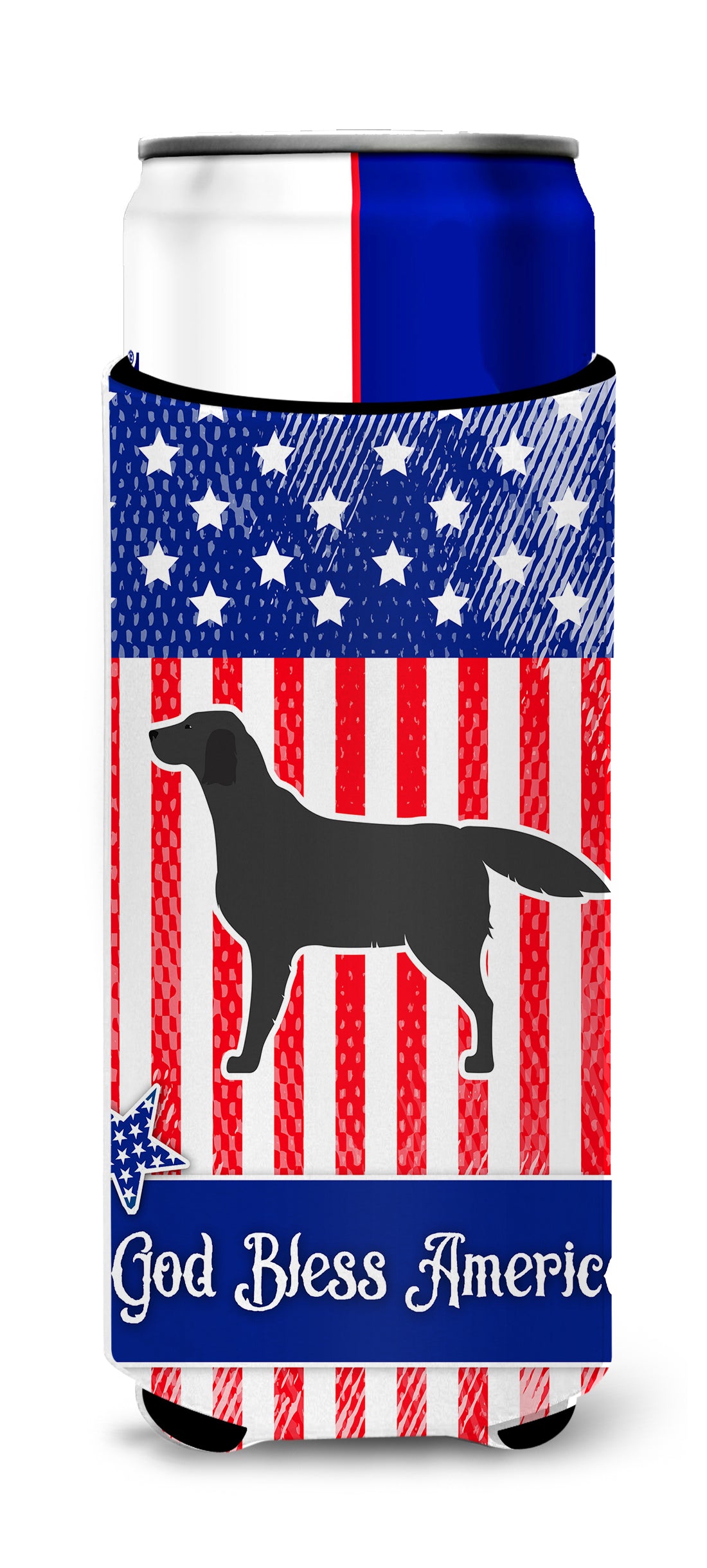 USA Patriotic Black Labrador Retriever  Ultra Hugger for slim cans BB3308MUK