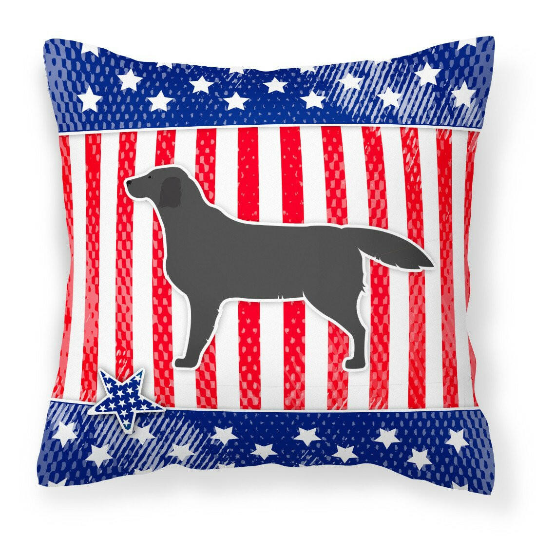 USA Patriotic Black Labrador Retriever Fabric Decorative Pillow BB3308PW1818 by Caroline's Treasures