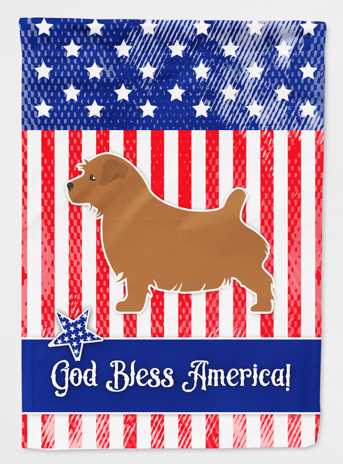USA Patriotic Norfolk Terrier Flag Canvas House Size BB3309CHF