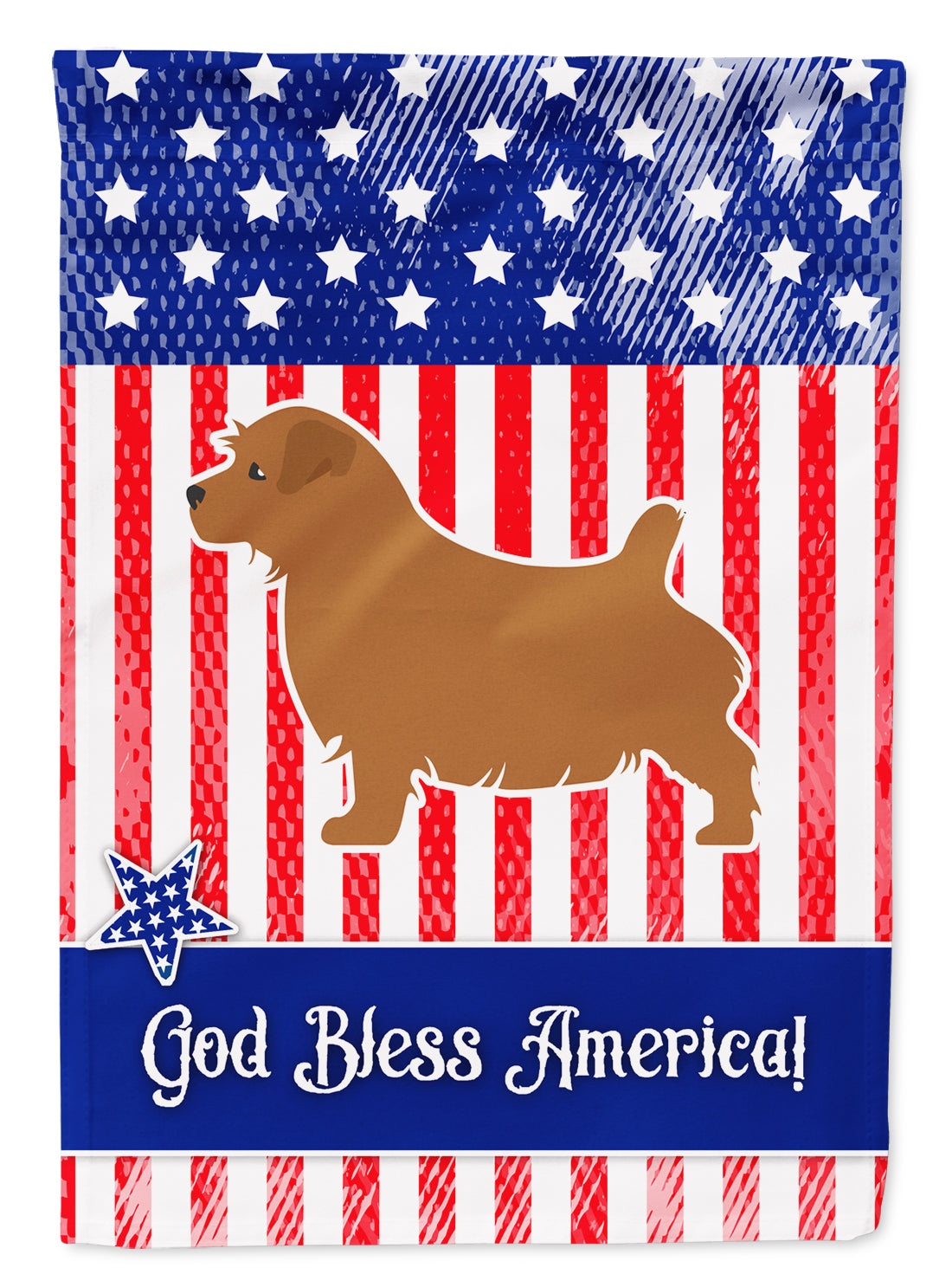 USA Patriotic Norfolk Terrier Flag Garden Size BB3309GF