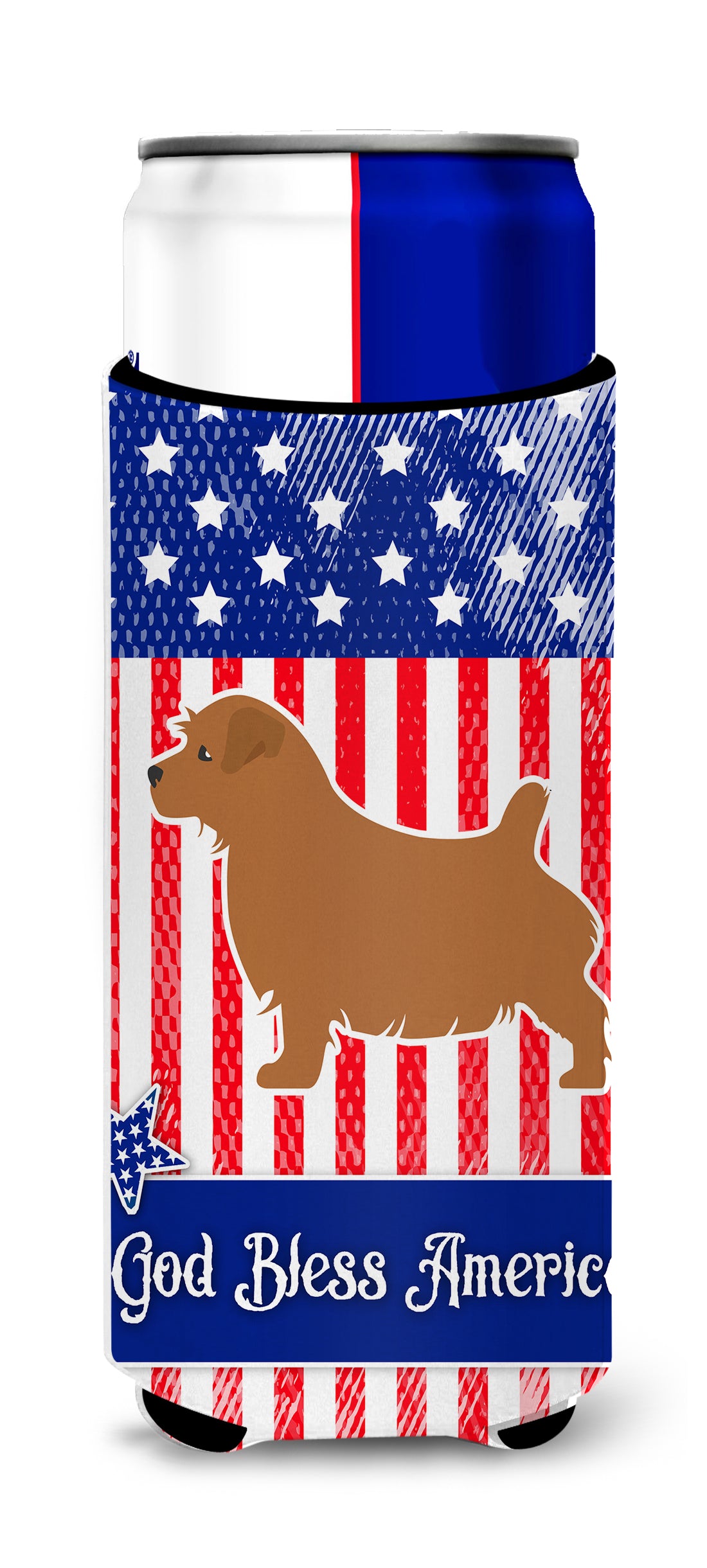 USA Patriotic Norfolk Terrier  Ultra Hugger for slim cans BB3309MUK