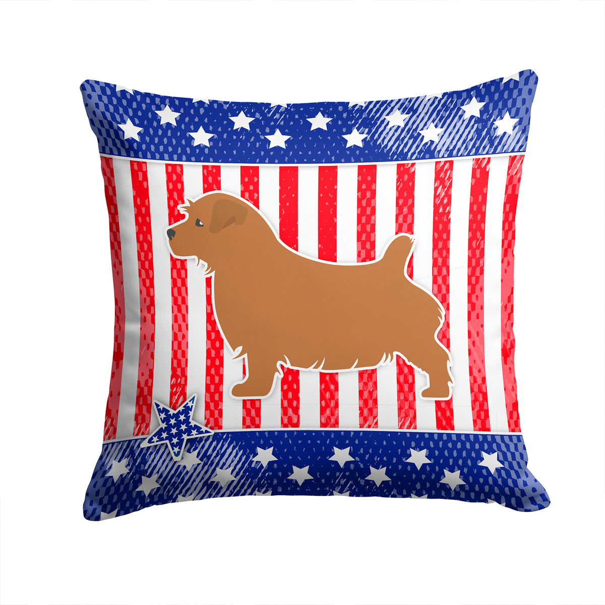 USA Patriotic Norfolk Terrier Fabric Decorative Pillow BB3309PW1414 - the-store.com