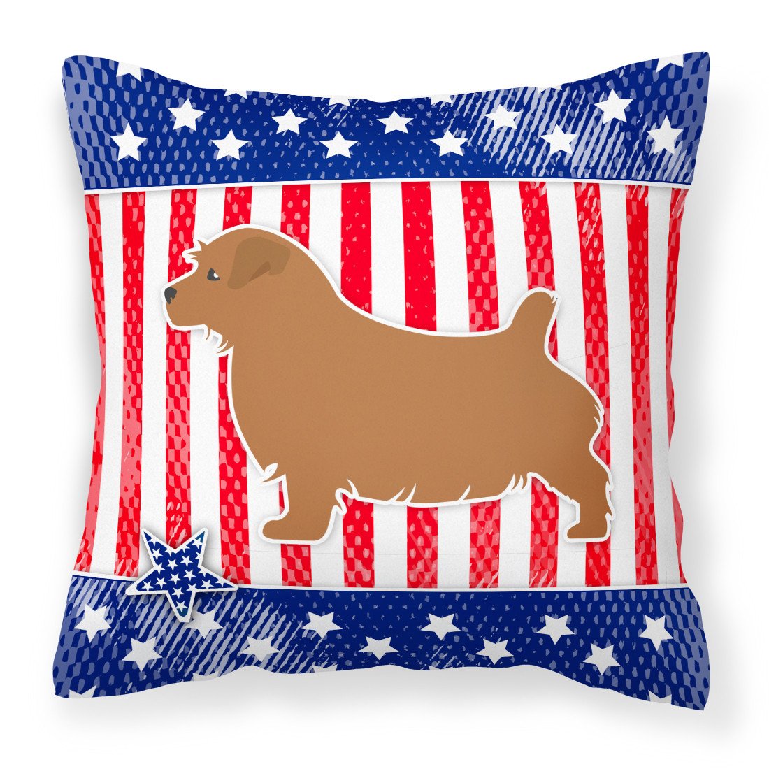 USA Patriotic Norfolk Terrier Fabric Decorative Pillow BB3309PW1818 by Caroline&#39;s Treasures