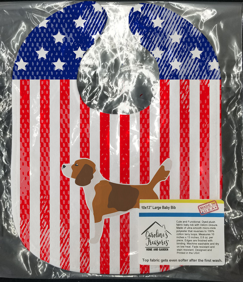 USA Patriotic Beagle Baby Bib BB3310BIB - the-store.com