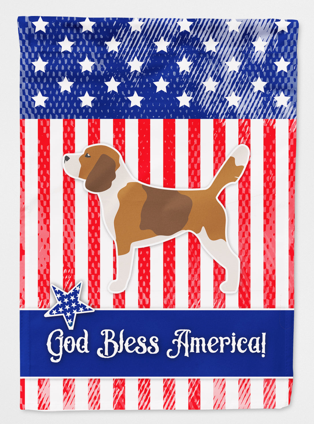 USA Patriotic Beagle Flag Canvas House Size BB3310CHF