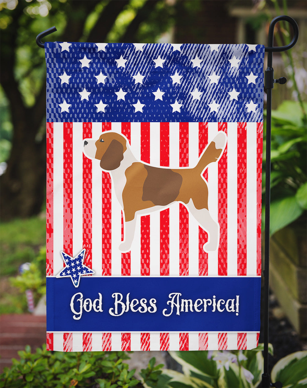 USA Patriotic Beagle Flag Garden Size BB3310GF