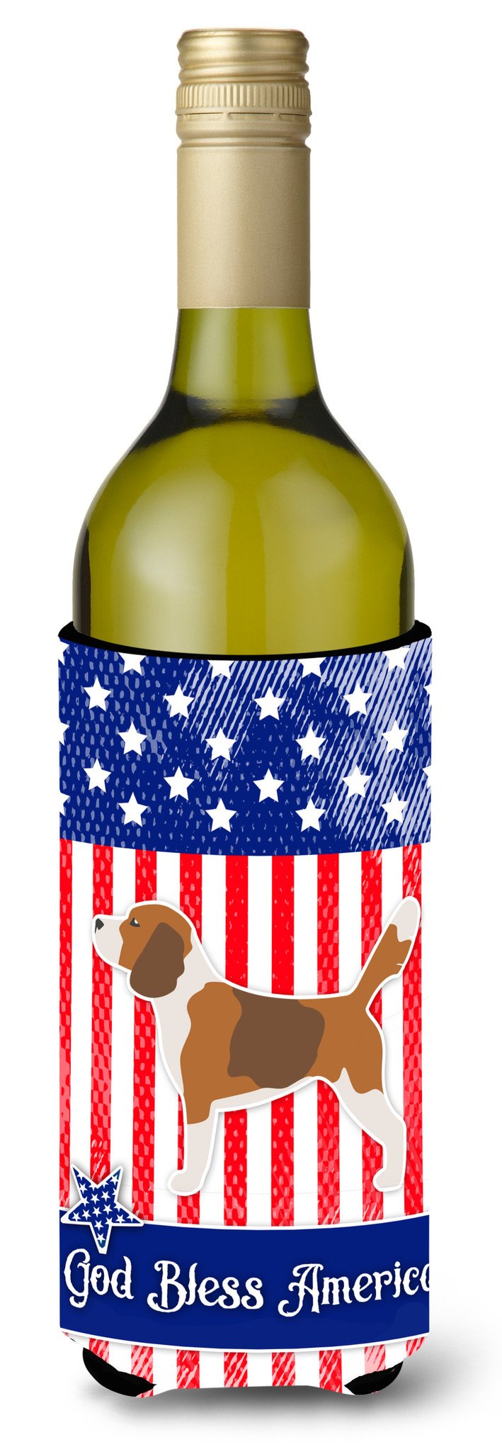 USA Patriotic Beagle Wine Bottle Beverge Insulator Hugger BB3310LITERK by Caroline&#39;s Treasures