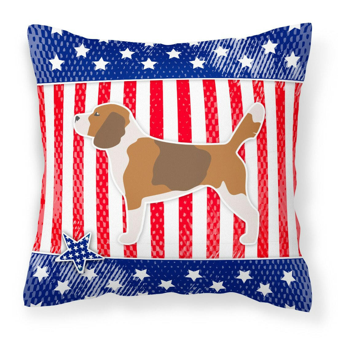 USA Patriotic Beagle Fabric Decorative Pillow BB3310PW1818 by Caroline&#39;s Treasures