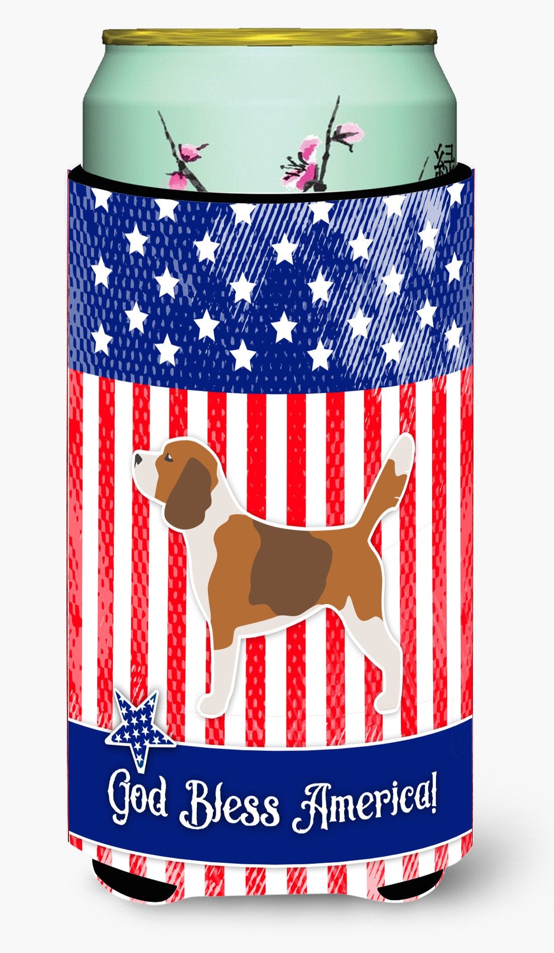 USA Patriotic Beagle Tall Boy Beverage Insulator Hugger BB3310TBC by Caroline&#39;s Treasures