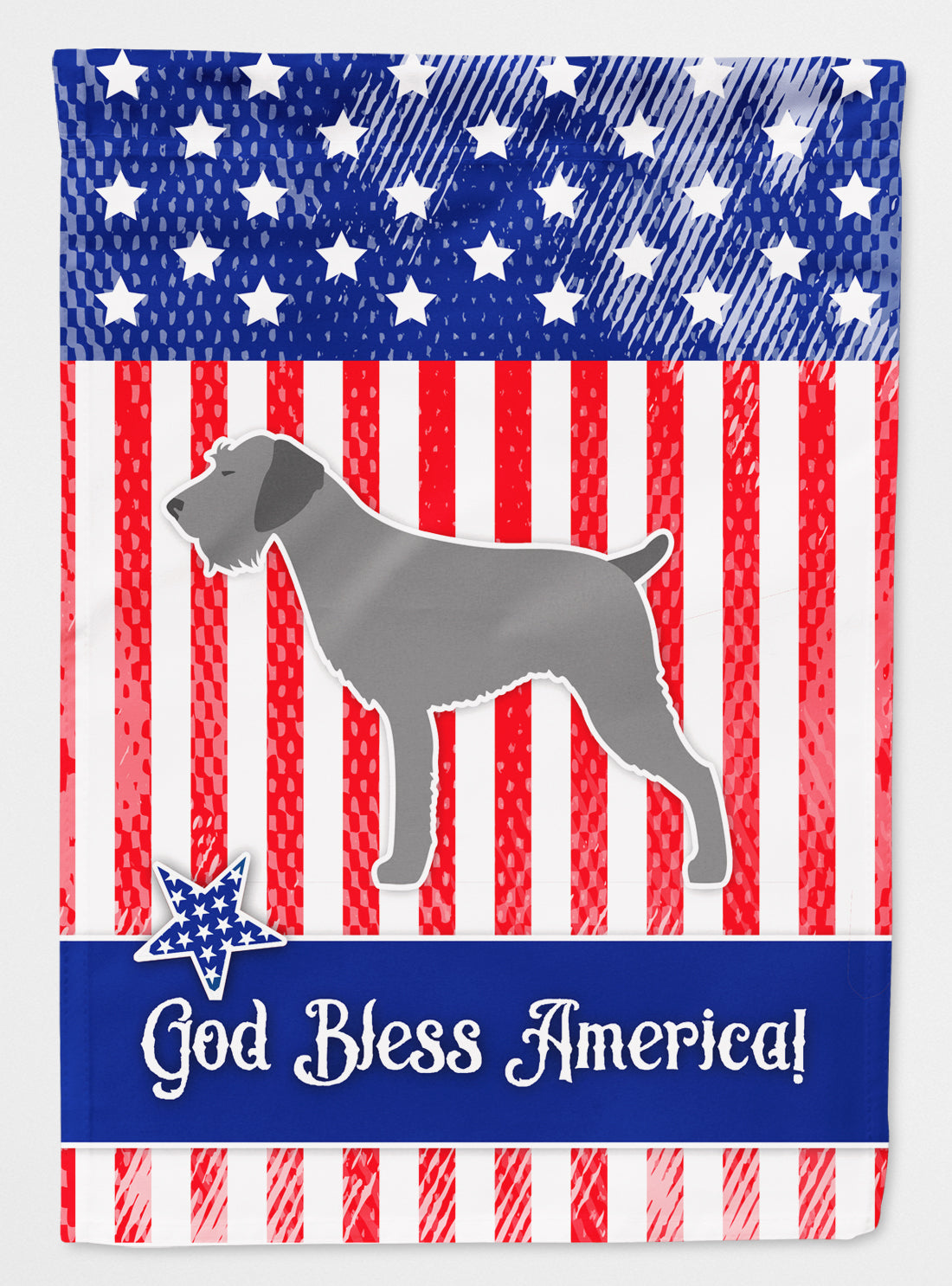 USA Patriotic German Wirehaired Pointer Flag Canvas House Size BB3311CHF