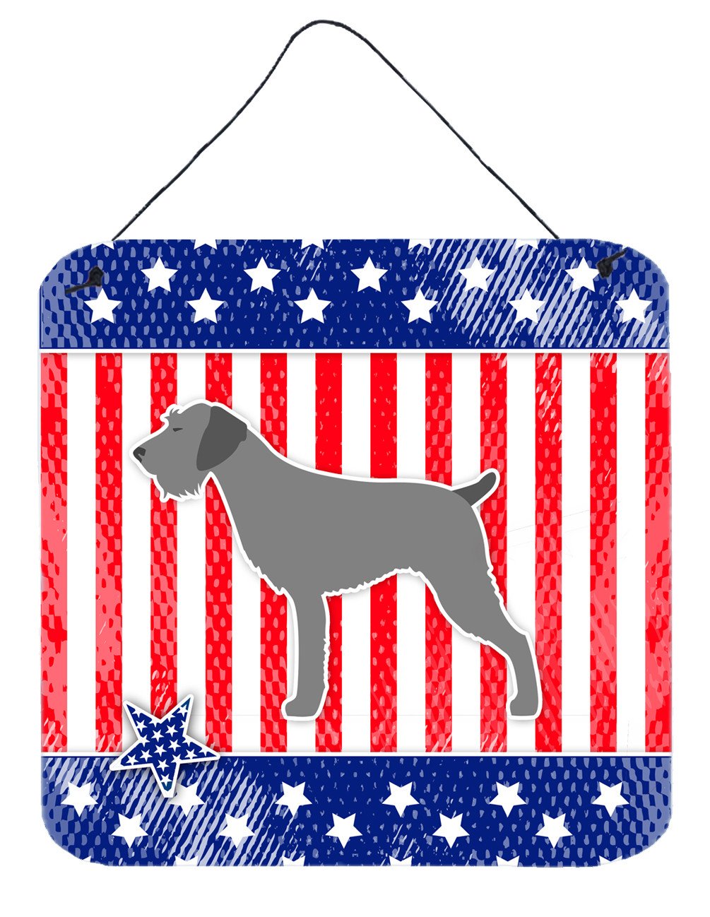 USA Patriotic German Wirehaired Pointer Wall or Door Hanging Prints BB3311DS66 by Caroline's Treasures