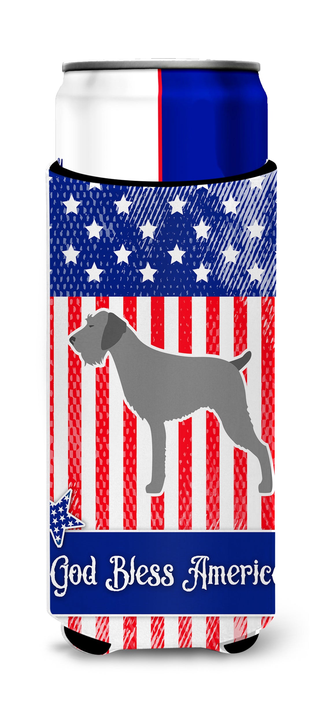 USA Patriotic German Wirehaired Pointer  Ultra Hugger for slim cans BB3311MUK