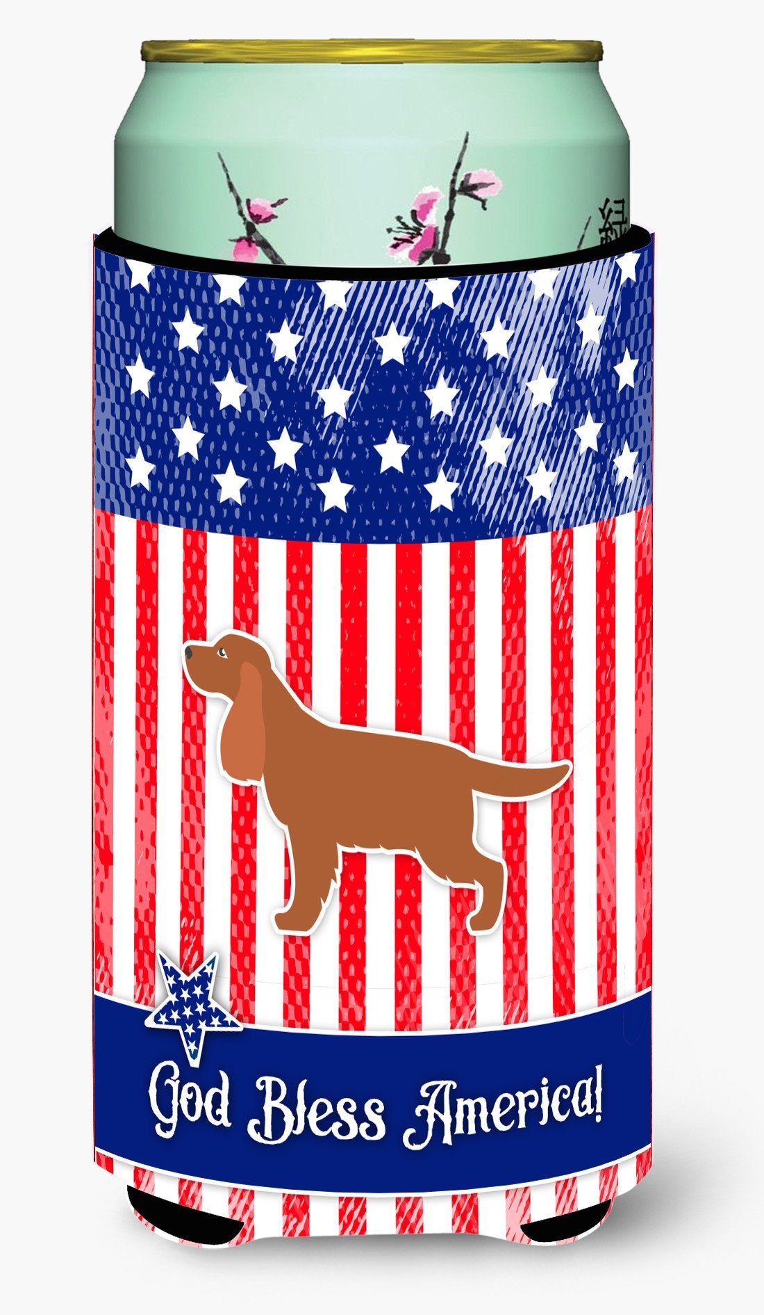 USA Patriotic English Cocker Spaniel Tall Boy Beverage Insulator Hugger BB3312TBC by Caroline&#39;s Treasures