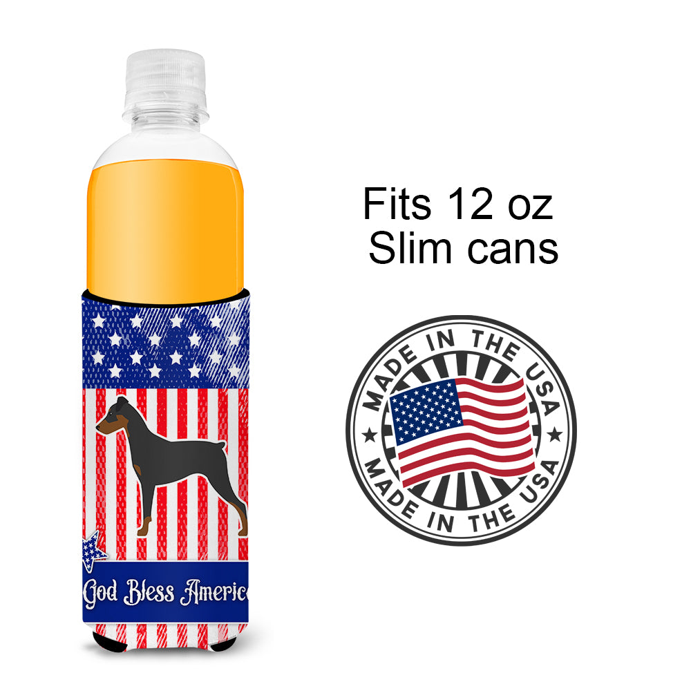 USA Patriotic German Pinscher  Ultra Hugger for slim cans BB3313MUK