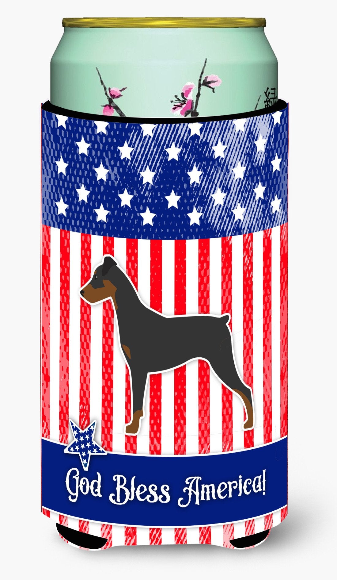 USA Patriotic German Pinscher Tall Boy Beverage Insulator Hugger BB3313TBC by Caroline&#39;s Treasures