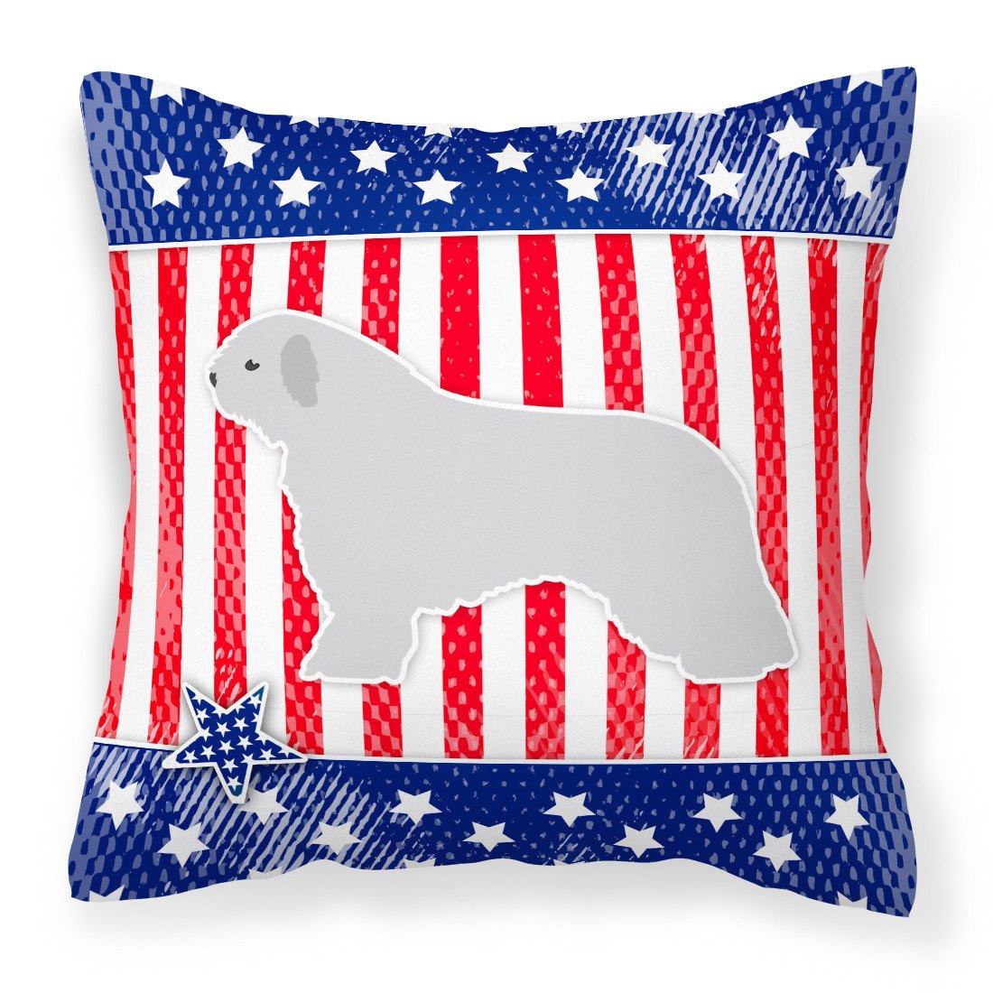 USA Patriotic Spanish Water Dog Fabric Decorative Pillow BB3315PW1818 by Caroline&#39;s Treasures