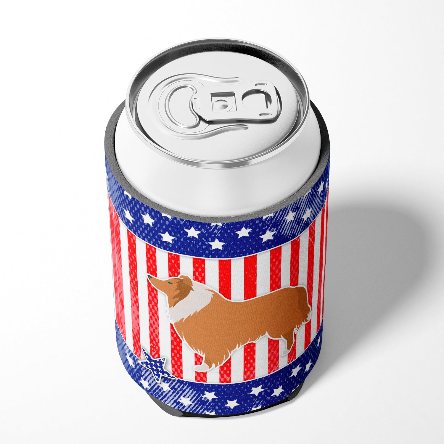 USA Patriotic Collie Can or Bottle Hugger BB3316CC  the-store.com.