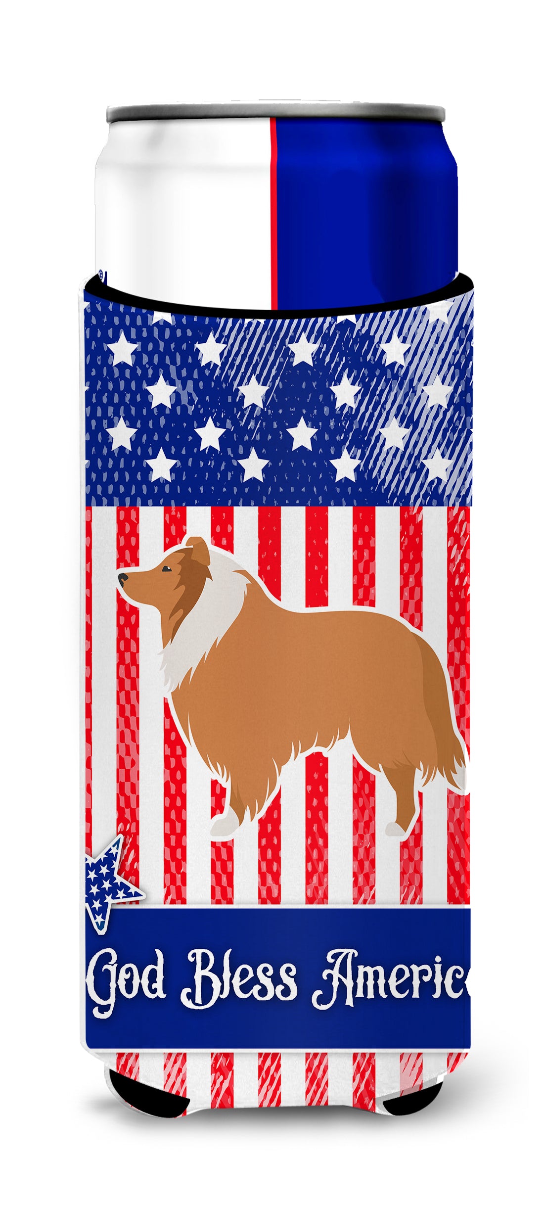 USA Patriotic Collie  Ultra Hugger for slim cans BB3316MUK