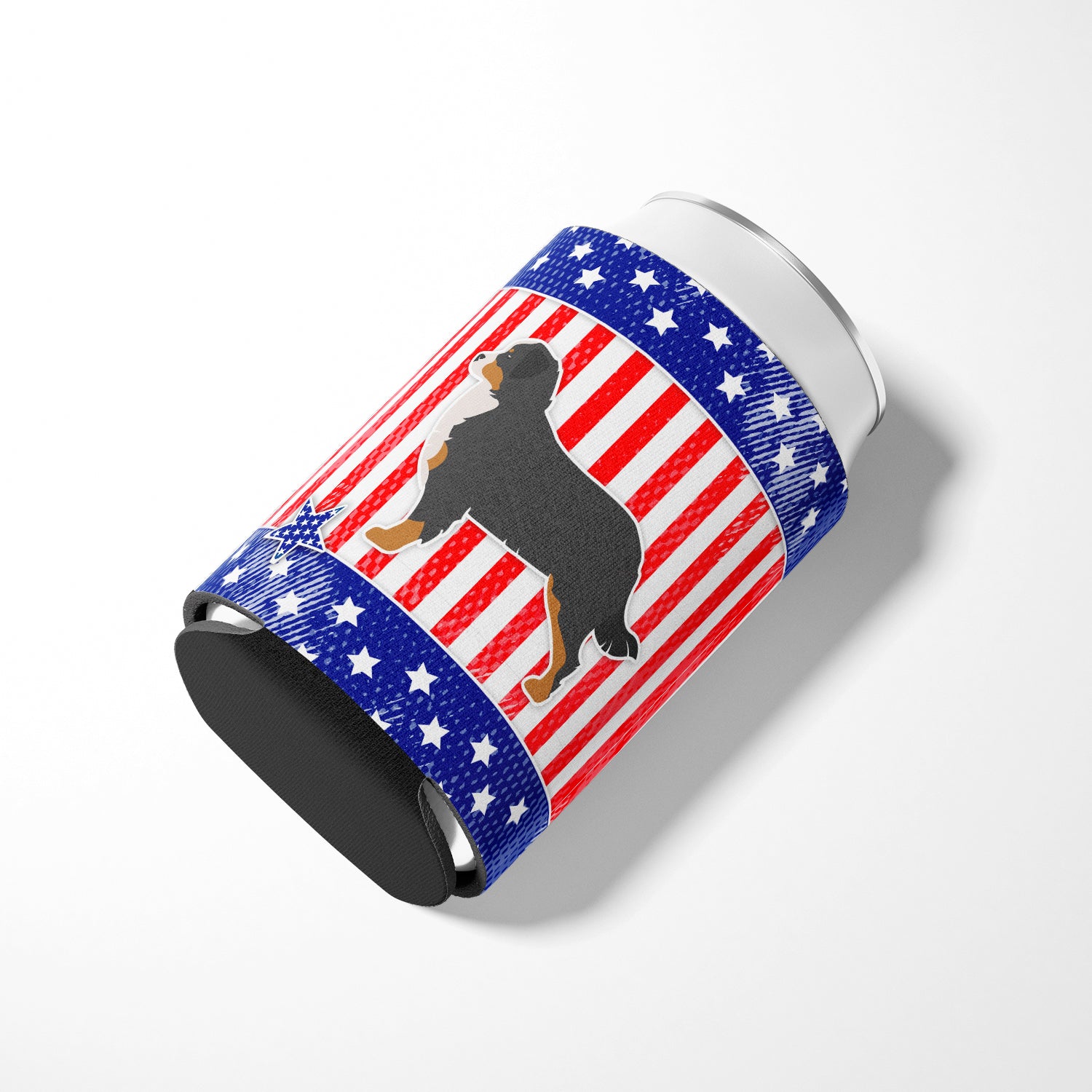 USA Patriotic Bernese Mountain Dog Can or Bottle Hugger BB3319CC  the-store.com.