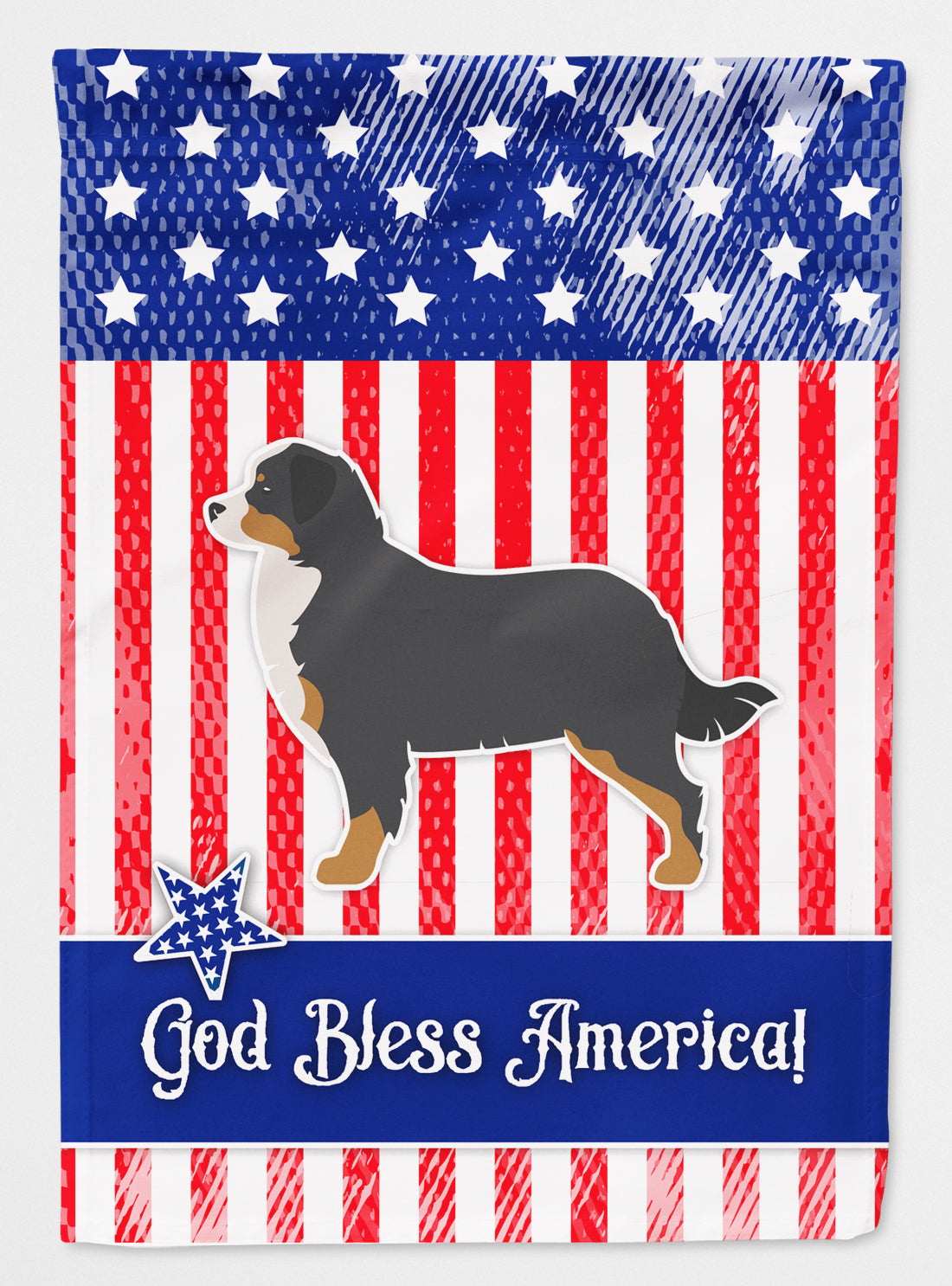 USA Patriotic Bernese Mountain Dog Flag Canvas House Size BB3319CHF