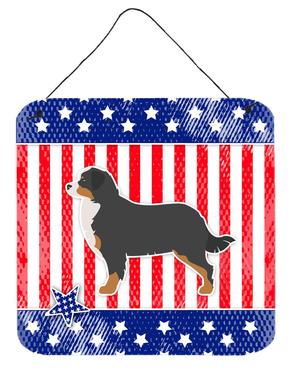 USA Patriotic Bernese Mountain Dog Wall or Door Hanging Prints BB3319DS66 by Caroline's Treasures