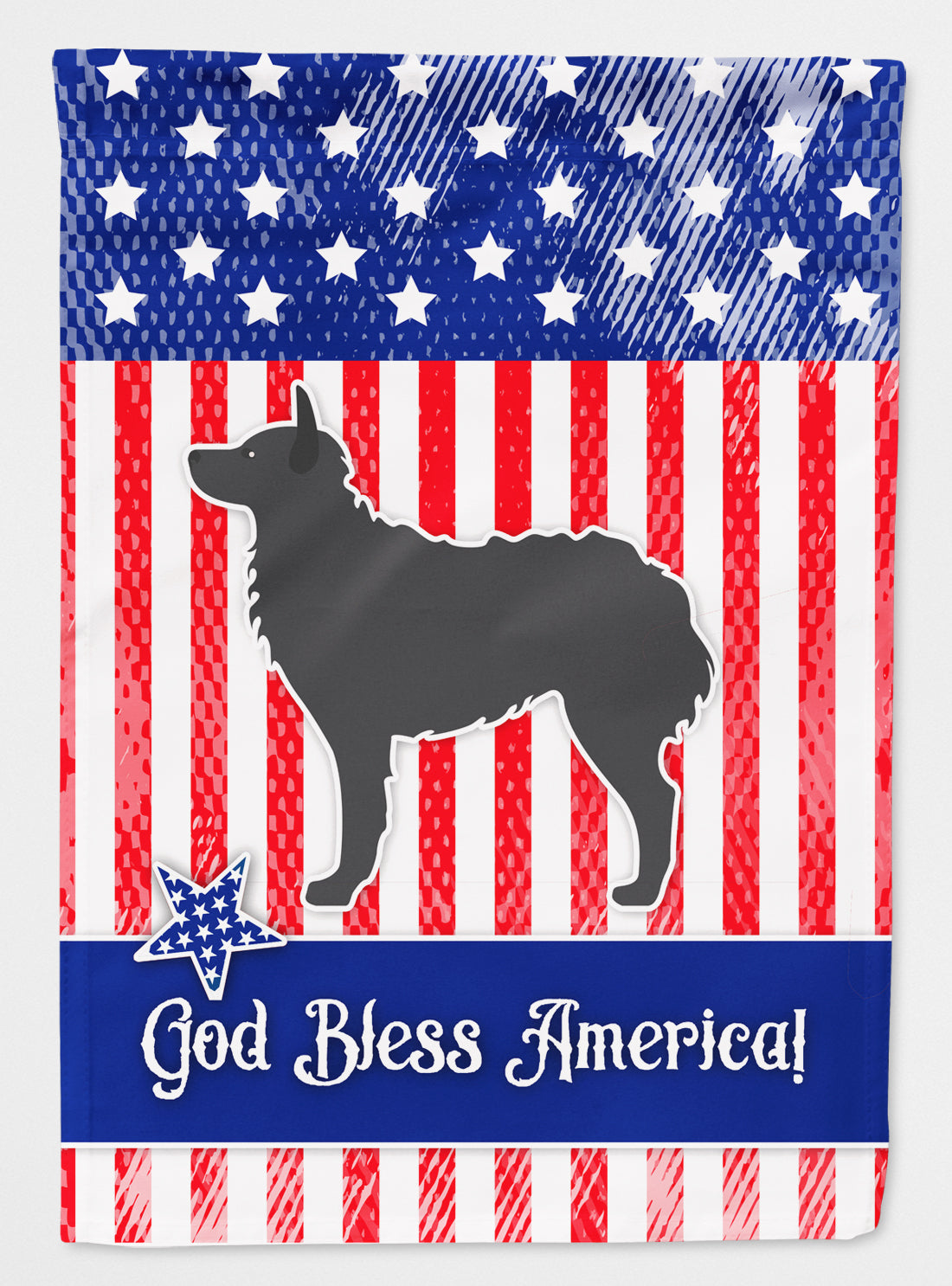 USA Patriotic Croatian Sheepdog Flag Canvas House Size BB3321CHF