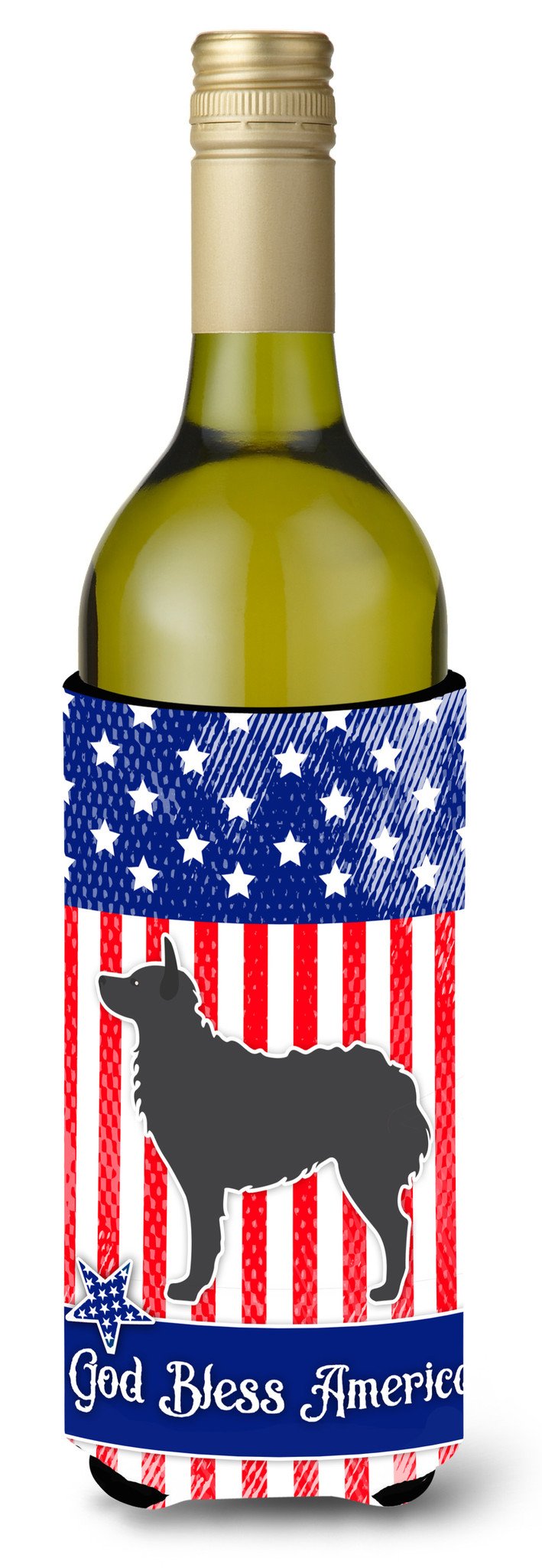 USA Patriotic Croatian Sheepdog Wine Bottle Beverge Insulator Hugger BB3321LITERK by Caroline&#39;s Treasures