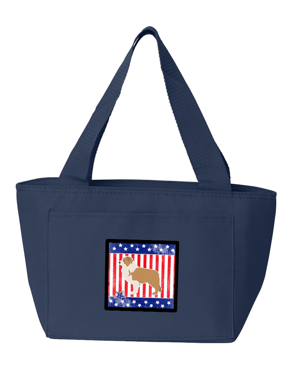 USA Patriotic Red Border Collie Lunch Bag BB3322NA-8808 by Caroline&#39;s Treasures