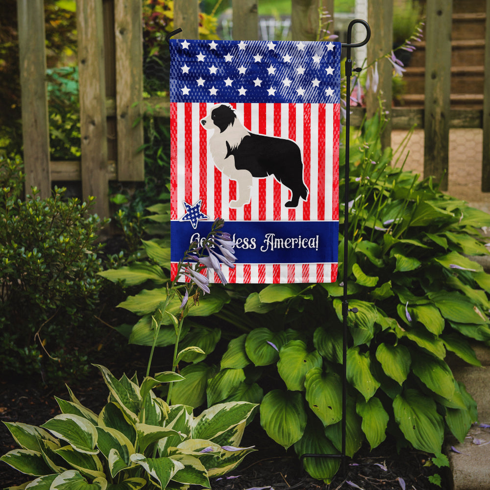 USA Patriotic Black Border Collie Flag Garden Size BB3323GF  the-store.com.