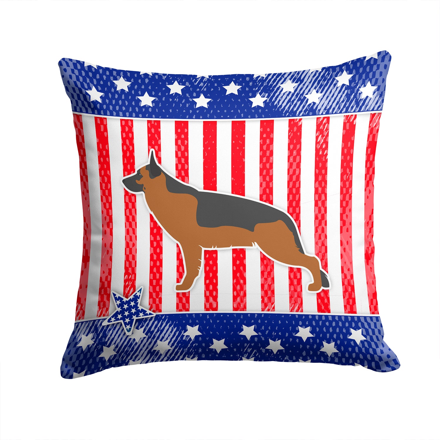 USA Patriotic German Shepherd Fabric Decorative Pillow BB3324PW1414 - the-store.com