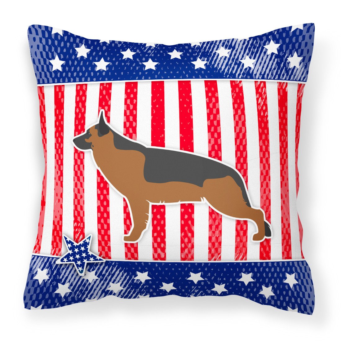 USA Patriotic German Shepherd Fabric Decorative Pillow BB3324PW1818 by Caroline&#39;s Treasures