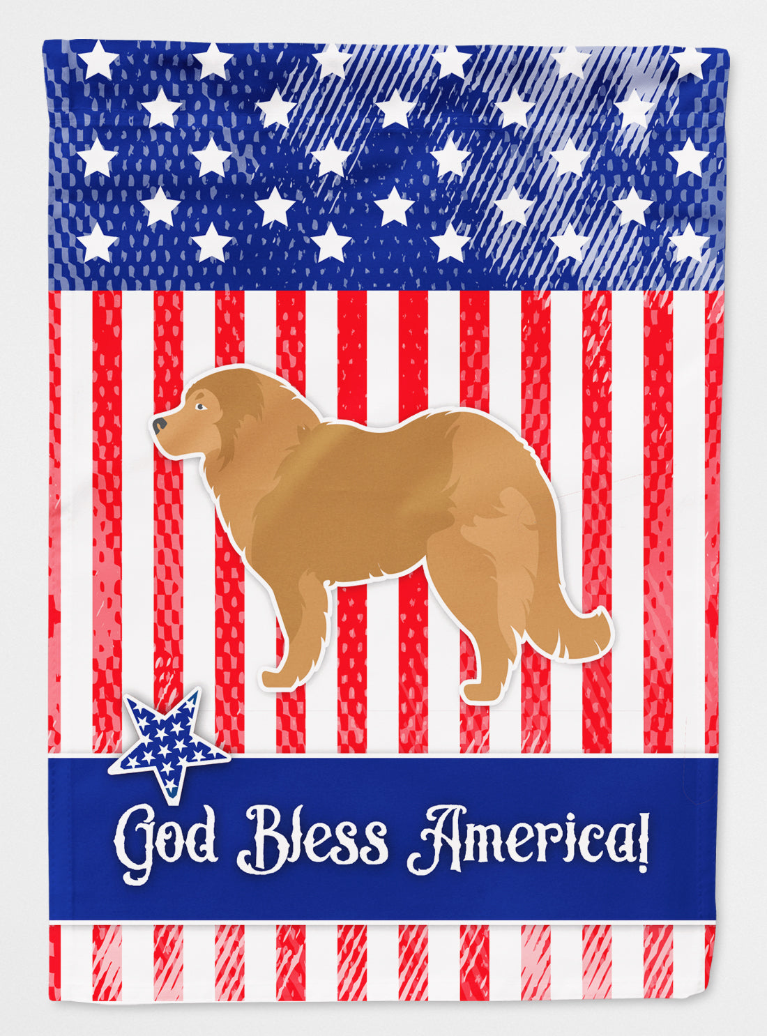 USA Patriotic Caucasian Shepherd Dog Flag Canvas House Size BB3325CHF  the-store.com.