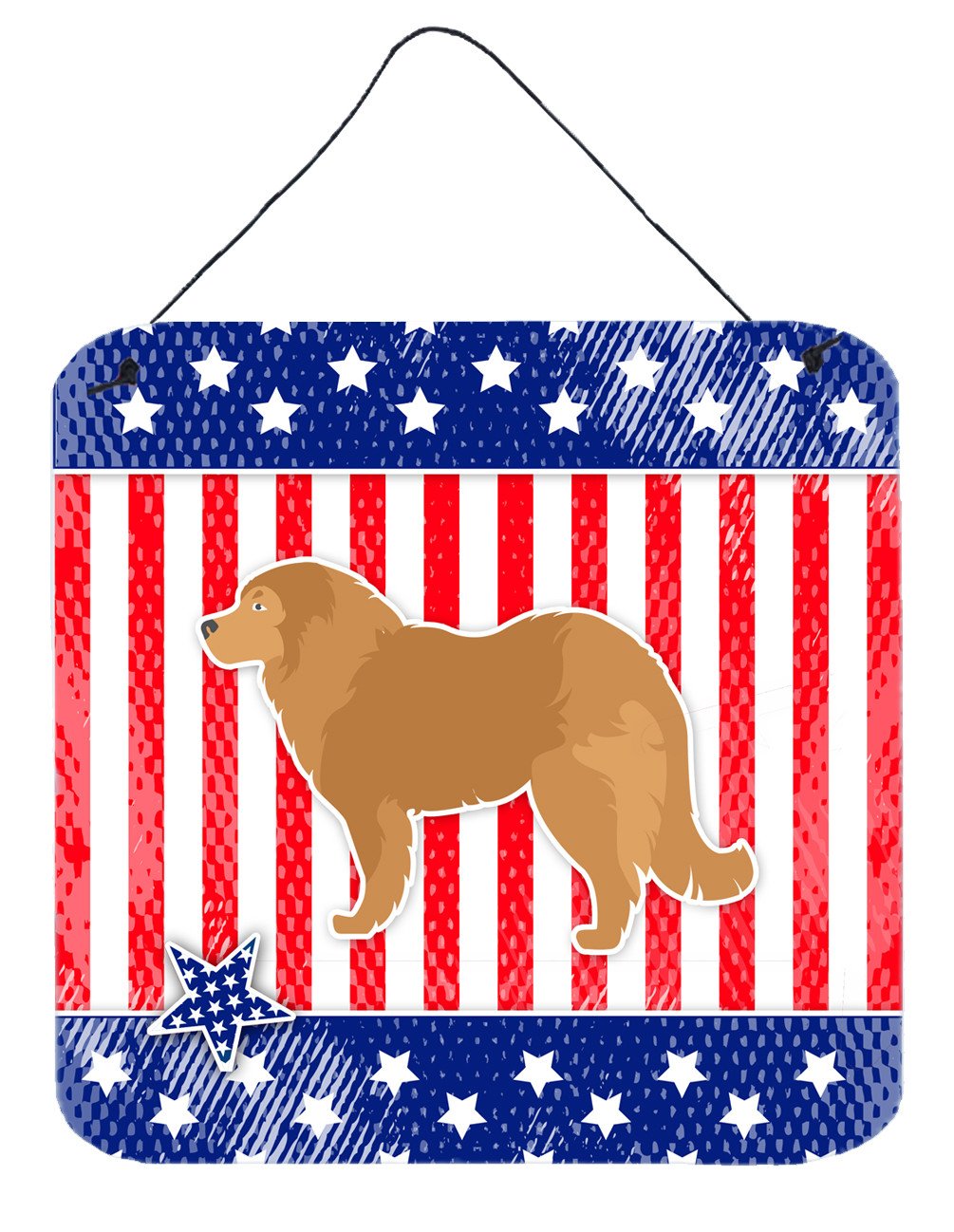 USA Patriotic Caucasian Shepherd Dog Wall or Door Hanging Prints BB3325DS66 by Caroline's Treasures